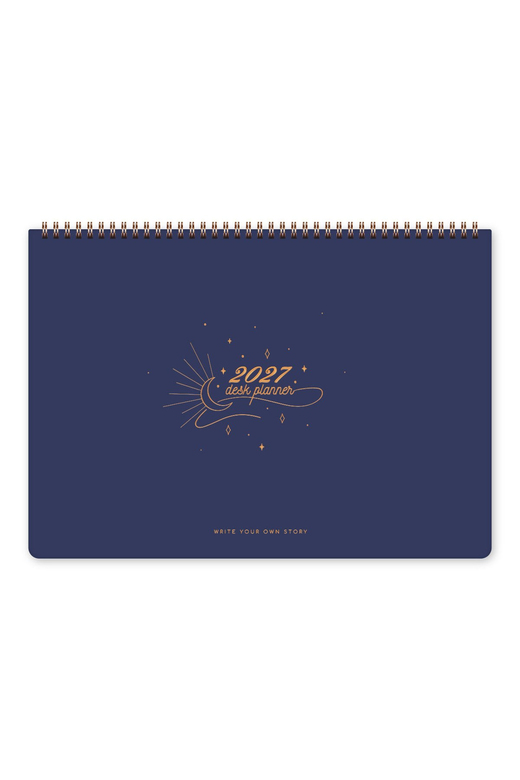 2027 Haftalık Spiralli Masaüstü Planlayıcı 24x34 cm - Desk Planner Lacivert