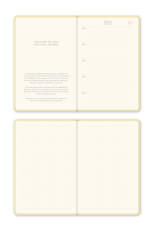 5 Yıllık Süresiz Günlük Ajanda 13x21 - Sarı