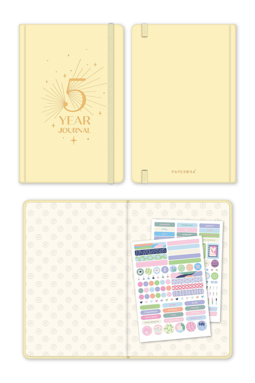 5 Yıllık Süresiz Günlük Ajanda 13x21 - Sarı