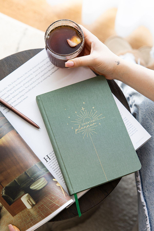 A5 Keten Süresiz Planlayıcı Ajanda Yeşil