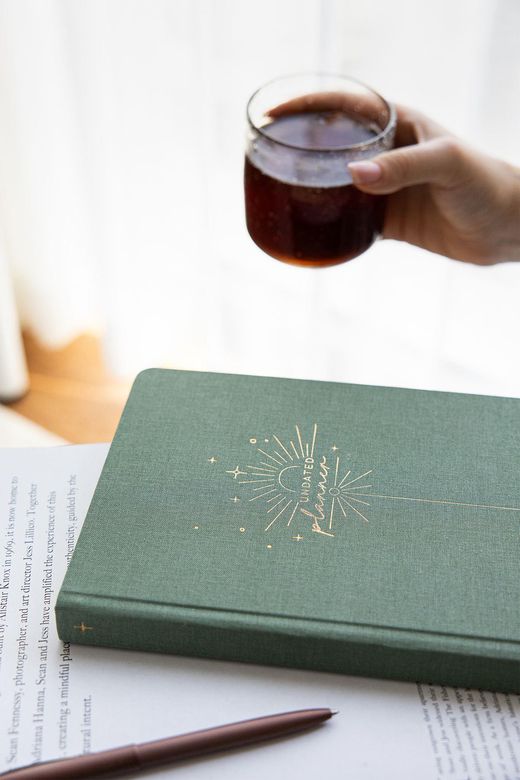 A5 Keten Süresiz Planlayıcı Ajanda Yeşil