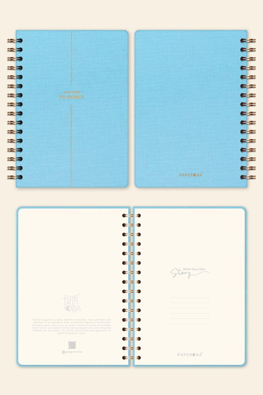 A5 Spiralli Keten Süresiz Planlayıcı Ajanda Mavi