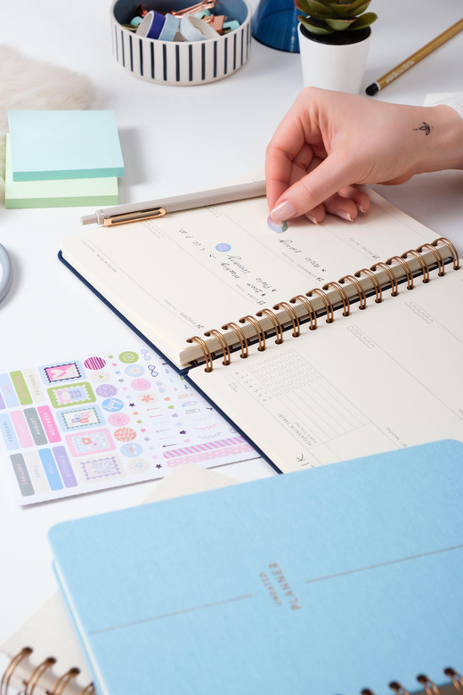 A5 Spiralli Keten Süresiz Planlayıcı Ajanda Mavi