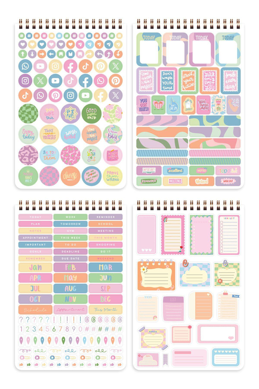 A5 Sticker Book 1183 Adet 18 Yaprak Renkli Etiket Defteri