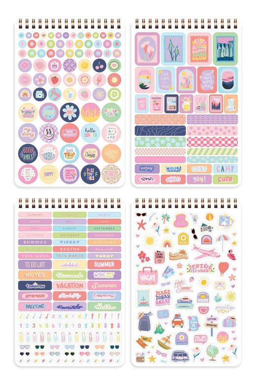 A5 Sticker Book 1183 Adet 18 Yaprak Renkli Etiket Defteri