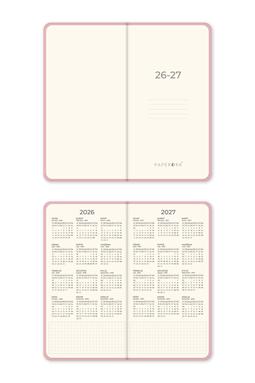 Charm Takılabilen 2026-2027 Mid-Year Akademik Cep Ajanda 9x17 cm Pembe
