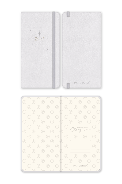 Charm Takılabilen 2026-2027 Mid-Year Akademik Cep Ajanda 9x17 cm Gümüş
