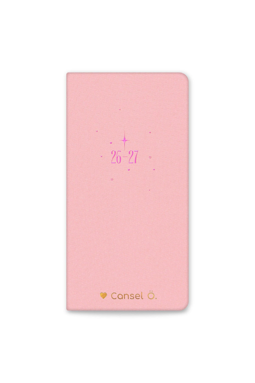 Charm Takılabilen 2026-2027 Mid-Year Akademik Cep Ajanda 9x17 cm Pembe
