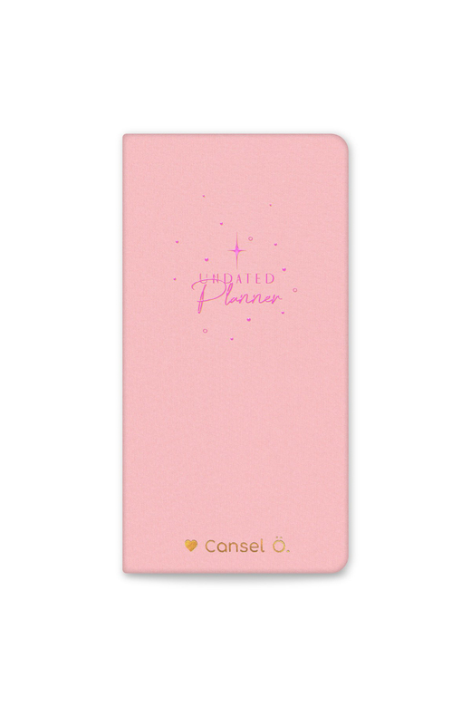 Charm Takılabilen Süresiz Haftalık Planlayıcı Cep Ajanda 9x17 cm Pembe
