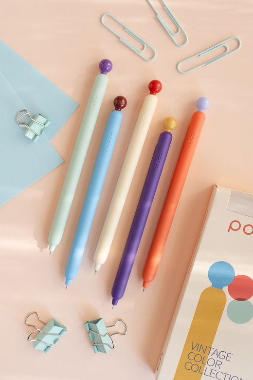 Kaco x Paperora POPUP Vintage Party 0.5 mm Jel Kalem Seti (Siyah Mürekkep)
