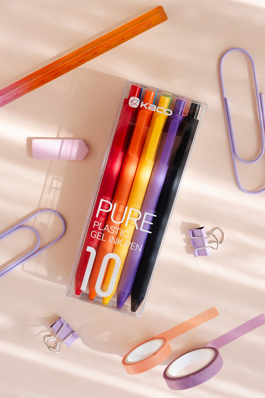 Kaco x Paperora Pure 0.5 mm Renkli Jel Kalem Seti (10 Renk)