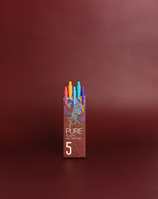 Kaco x Paperora Pure Classic 0.5 mm Renkli Jel Kalem Seti (5 Renk)