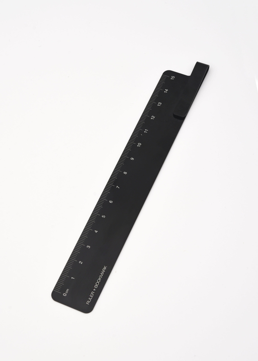 Kaco x Paperora RUMA 15 cm Metal Alüminyum Tasarım Cetvel ve Kitap Ayracı (Siyah)