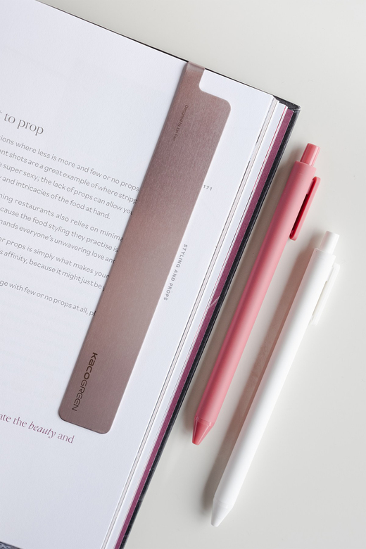 Kaco x Paperora RUMA 15 cm Metal Alüminyum Tasarım Cetvel ve Kitap Ayracı (Rose Gold)