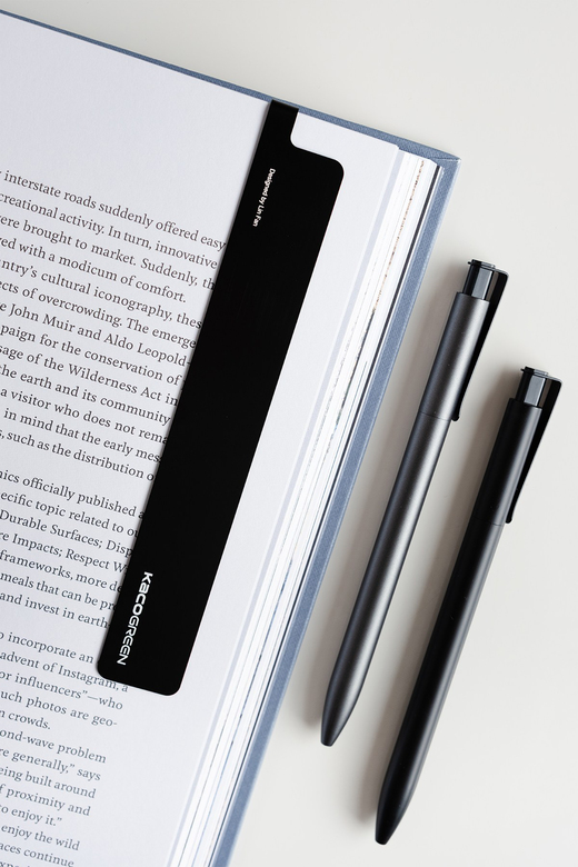 Kaco x Paperora RUMA 15 cm Metal Alüminyum Tasarım Cetvel ve Kitap Ayracı (Siyah)
