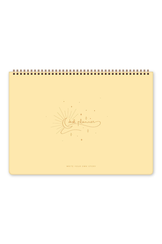 Süresiz Haftalık Spiralli Masaüstü Planlayıcı 24x34 cm - Desk Planner Sarı