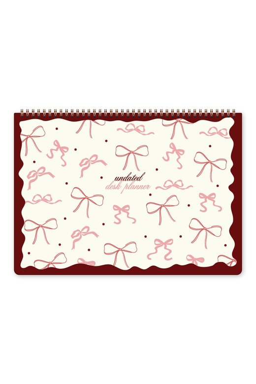 Süresiz Haftalık Spiralli Masaüstü Planlayıcı 24x34 cm - Desk Planner Kurdele