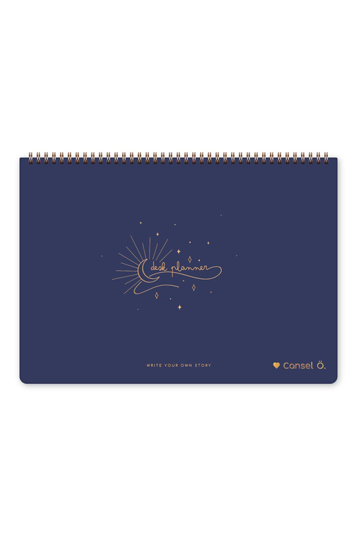Süresiz Haftalık Spiralli Masaüstü Planlayıcı 24x34 cm - Desk Planner Lacivert