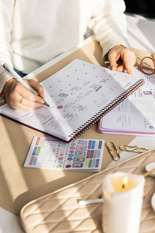 Süresiz Haftalık Spiralli Masaüstü Planlayıcı 24x34 cm - Desk Planner Siyah