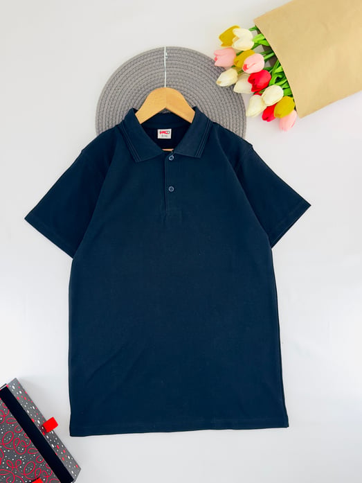1210 Kısa Kol Unisex Yakalı Çocuk Lacost-LACİVERT