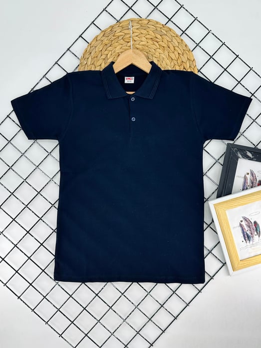 1210 Kısa Kol Unisex Yakalı Çocuk Lacost-LACİVERT