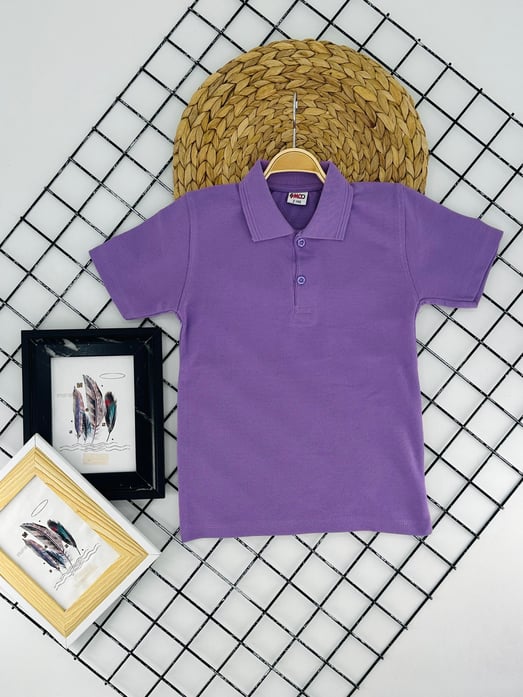 1210 Kısa Kol Unisex Yakalı Çocuk Lacost-LİLA