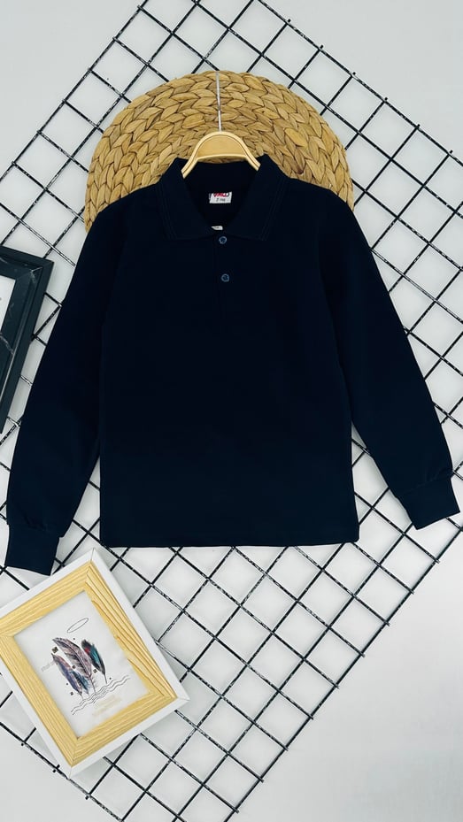 1211 Uzun Kol Unisex Yakalı Çocuk Lacost-LACİVERT