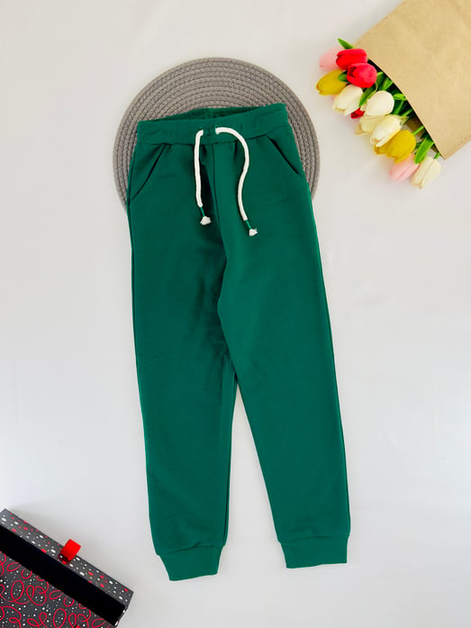 17101 Cepli Unisex Çocuk Eşofman Altı-ZÜMRÜT YEŞİL