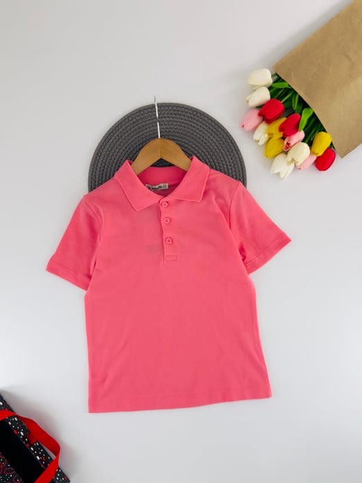 2375 Polo Yaka Unisex Çocuk Lacost-PEMBE