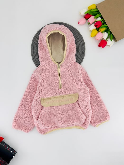 25602 Showyourmagıc yazılı Fermuarlı Kız Çocuk Sweat-AÇIK PEMBE