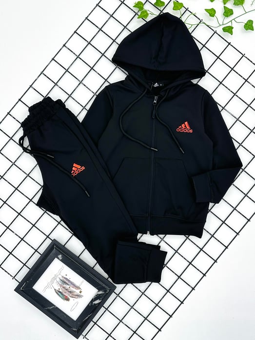 310-3 Yazı  Baskılı Unisex Dalgıç Kumaş Eşofman Takımı-SİYAH