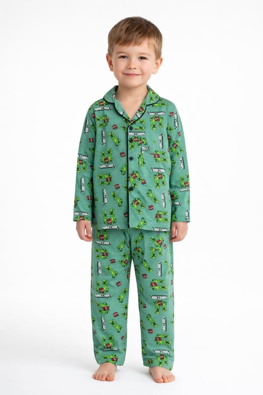 4747 Mncrf Baskılı Yazılı Erkek Pijama Takımı-YEŞİL