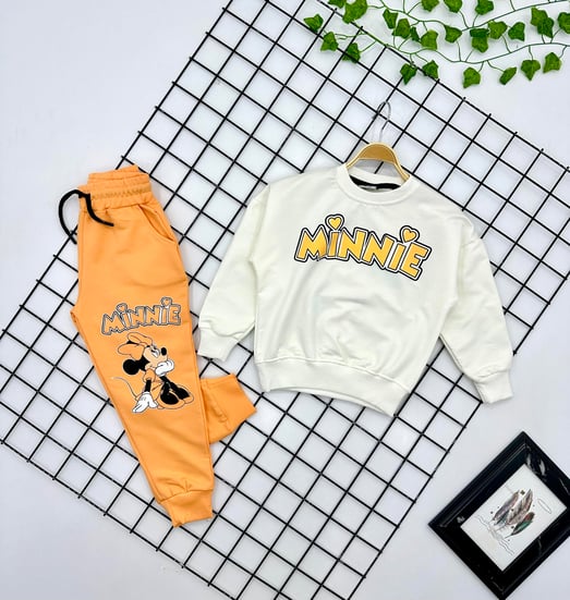 811 Minnie Oversize Kız Takım-TURUNCU
