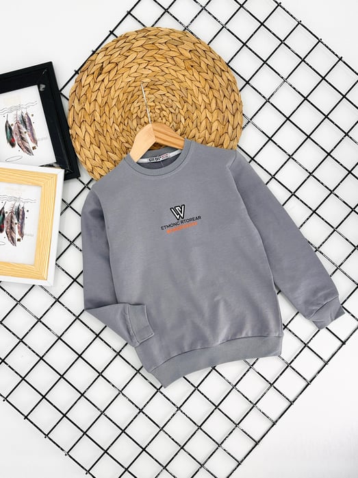 8371 Etmonc Rtorear Yazılı Erkek Çocuk Sweat-GRİ