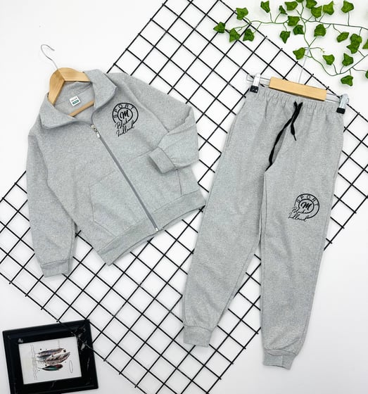 0731 Sport Black İndland Yazılı Erkek Çocuk Mevsimlik Takım (8-15 Yaş)-GRİ