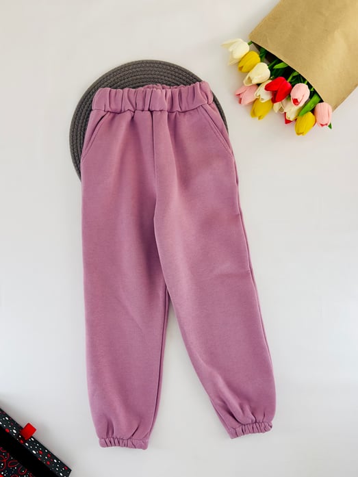 115 Beli Bağlamalı 3 İplik Şardonlu  Unisex Tek Alt-GÜL KURUSU