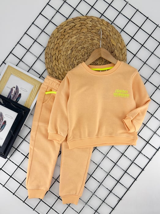 24218 Champan Yazılı Penye Kumaş Unisex Eşofman Takım-SOMON