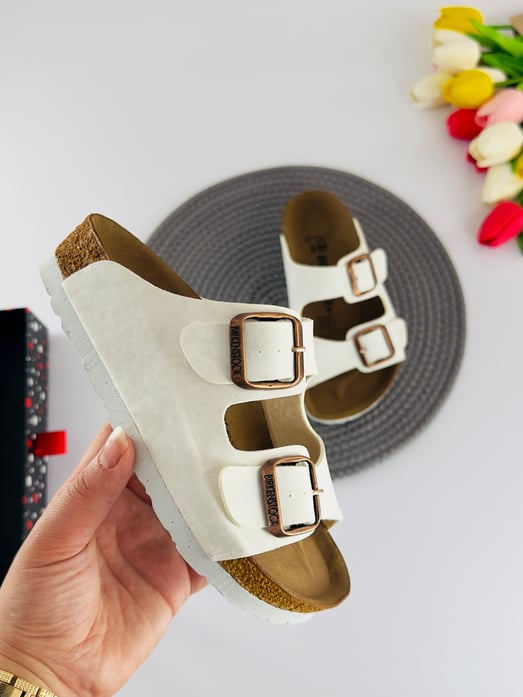 3135-1 Brknstck Düz Renk Unisex Çocuk Terlik-BEYAZ