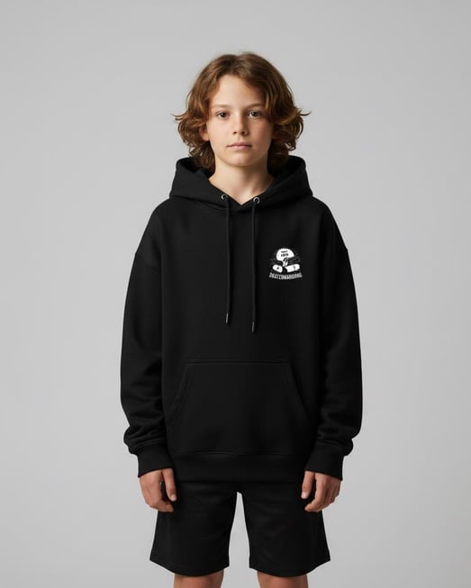 3264226 Skate Yazılı Baskılı Kapşonlu Erkek Çocuk Sweat-SİYAH