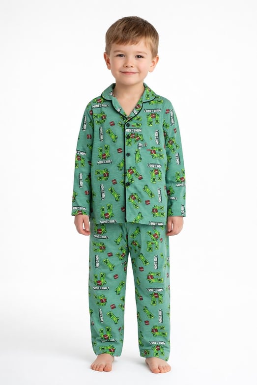 4747 Mncrf Baskılı Yazılı Erkek Pijama Takımı-YEŞİL