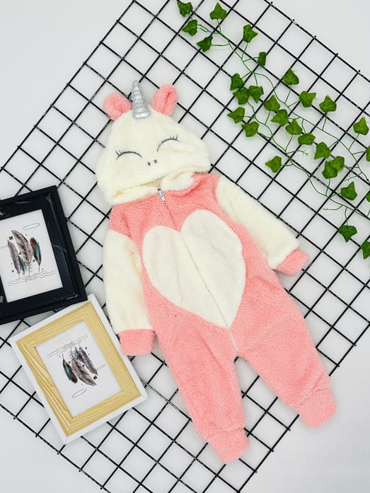 5167 Unicorn Welsoft Kız Tulum-PUDRA