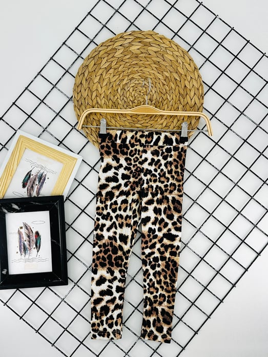 54577-1 Leopar Desen Kız Çocuk Tayt-LEOPAR