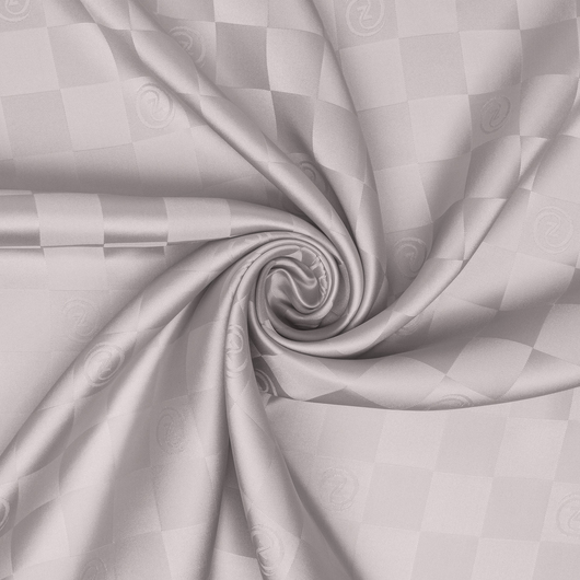 Damalı Jakarlı İpek Twill Eşarp