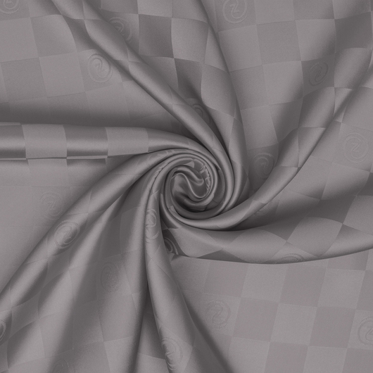 Damalı Jakarlı İpek Twill Eşarp