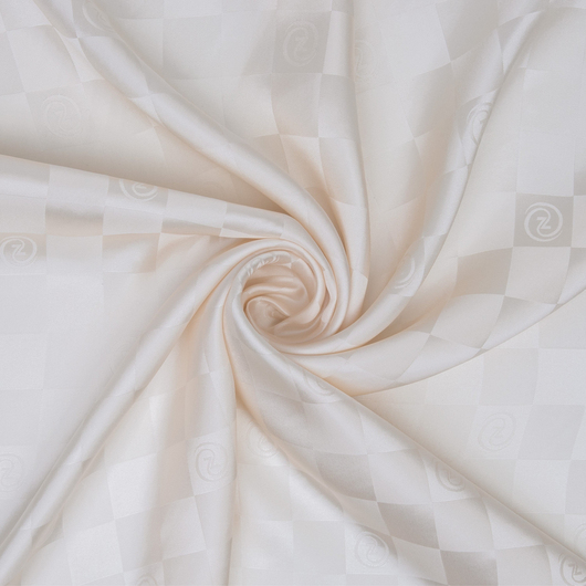 Damalı Jakarlı İpek Twill Eşarp