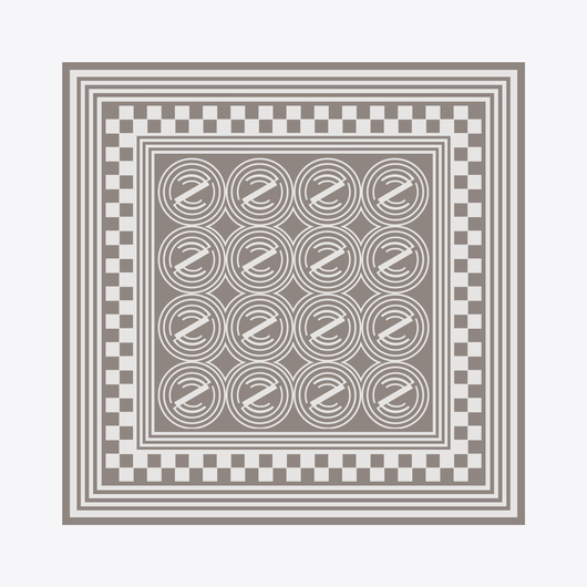 Geometri Desen İpek Twill Eşarp