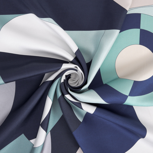 Geometrica Desen İpek Twill Eşarp