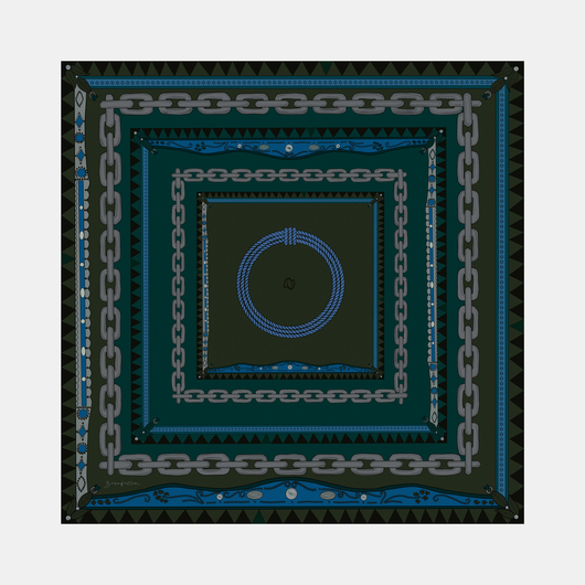 Otantik Desen İpek Twill Eşarp