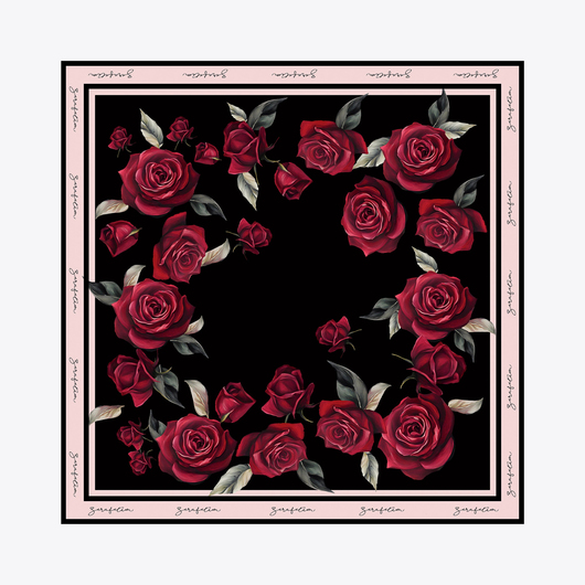 Rosalia Desen İpek Twill Eşarp