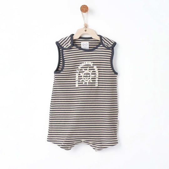 Andywawa Bebek Bamboo Striped Romper Tulum Gri AC26670